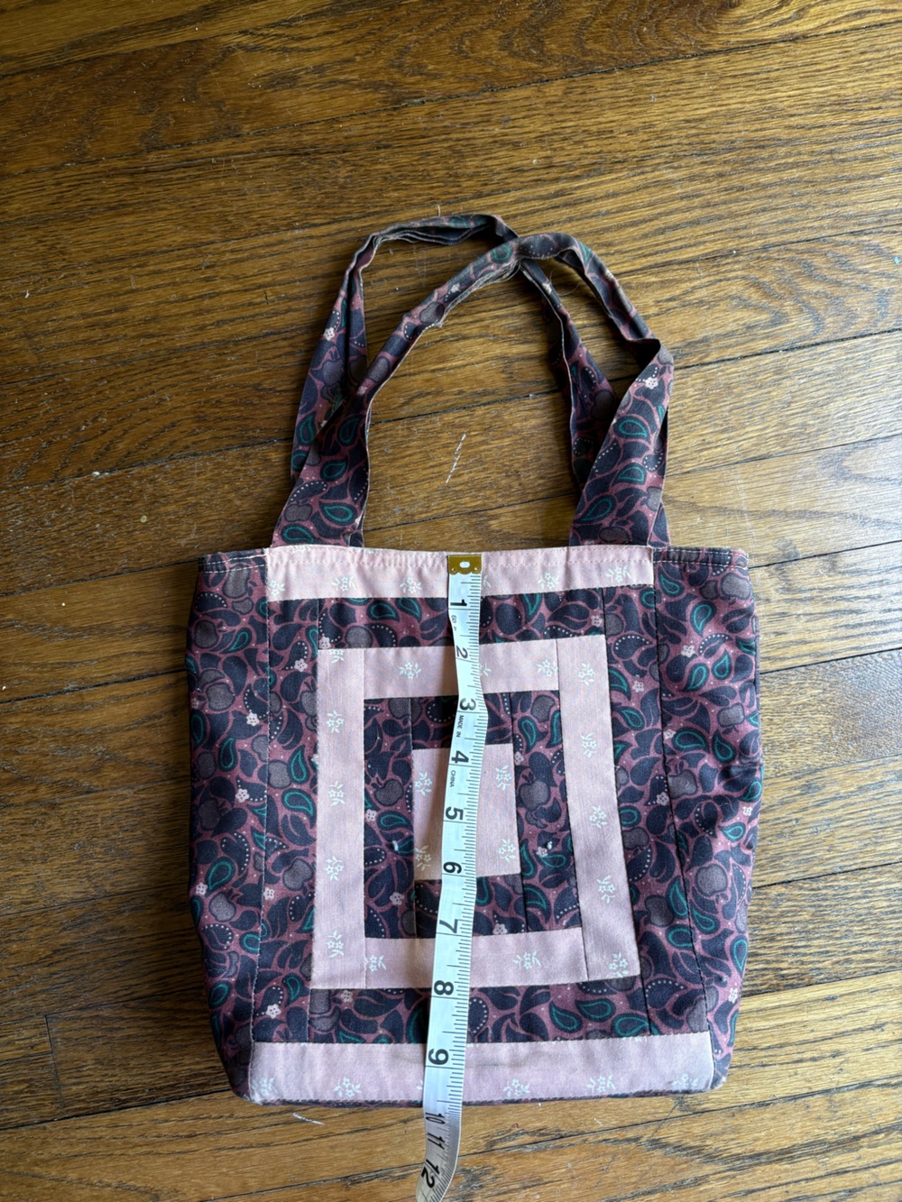 Handmade Pink & Burgundy Quilted Tote Bag - Picture 5 of 5